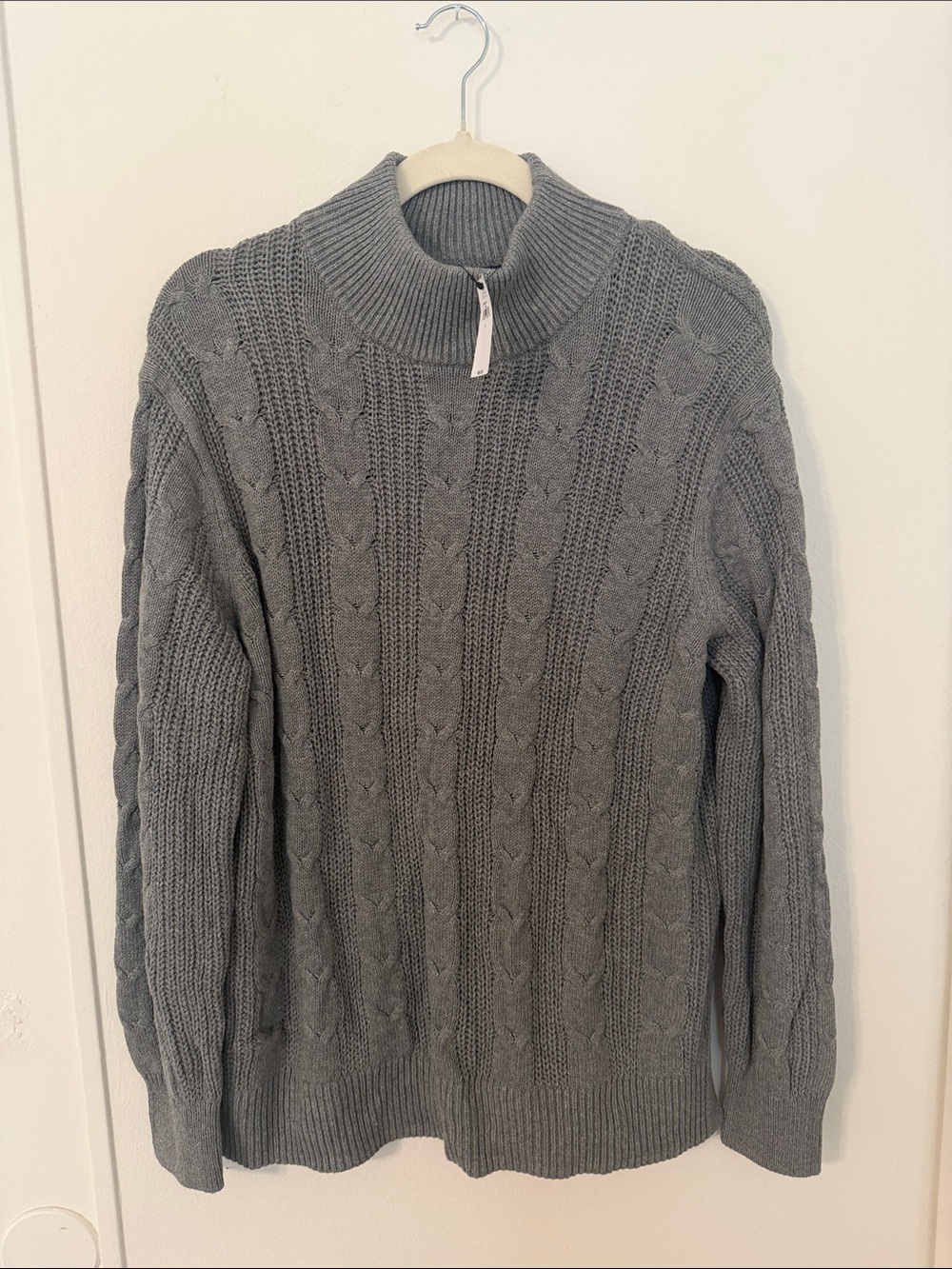 NWT Banana Republic Cable Knit Turtleneck Sweater Gray L